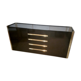 Lacquered and brass sideboard edited by Marie Sabot in the 70