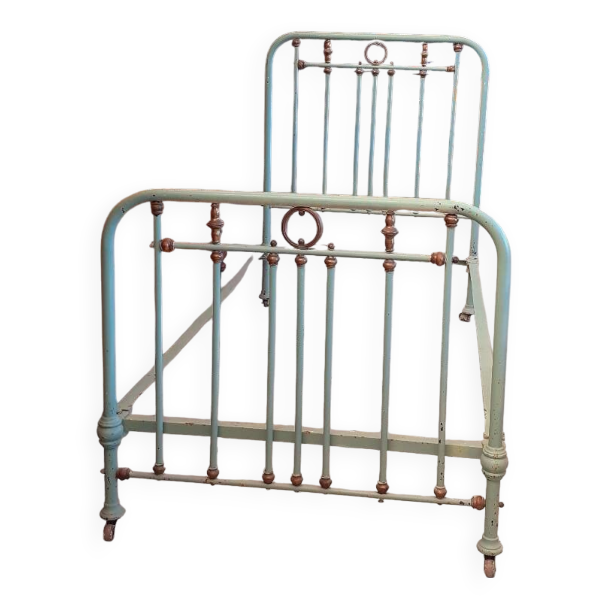 Antique iron bed.