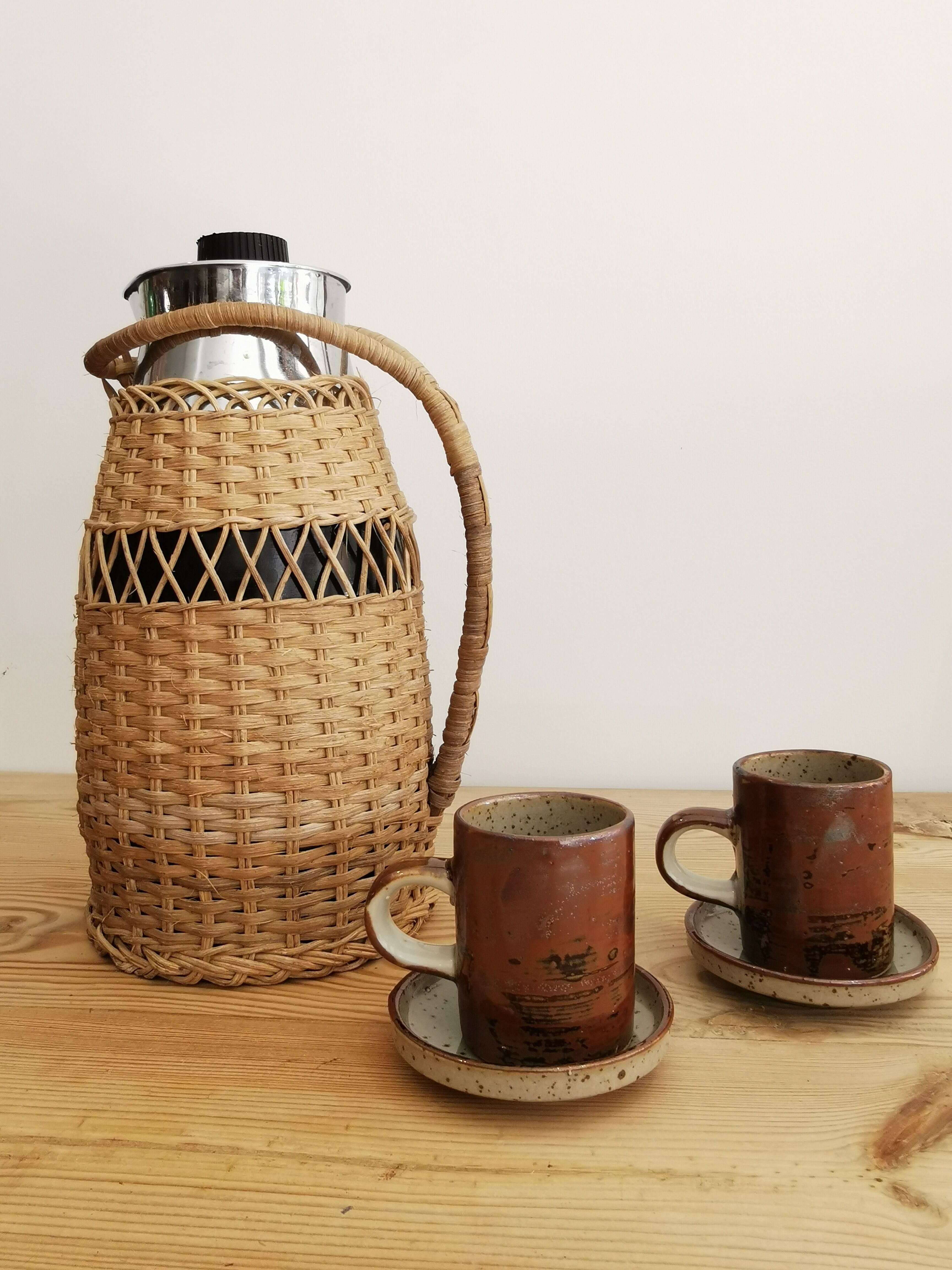 Vintage rattan thermos