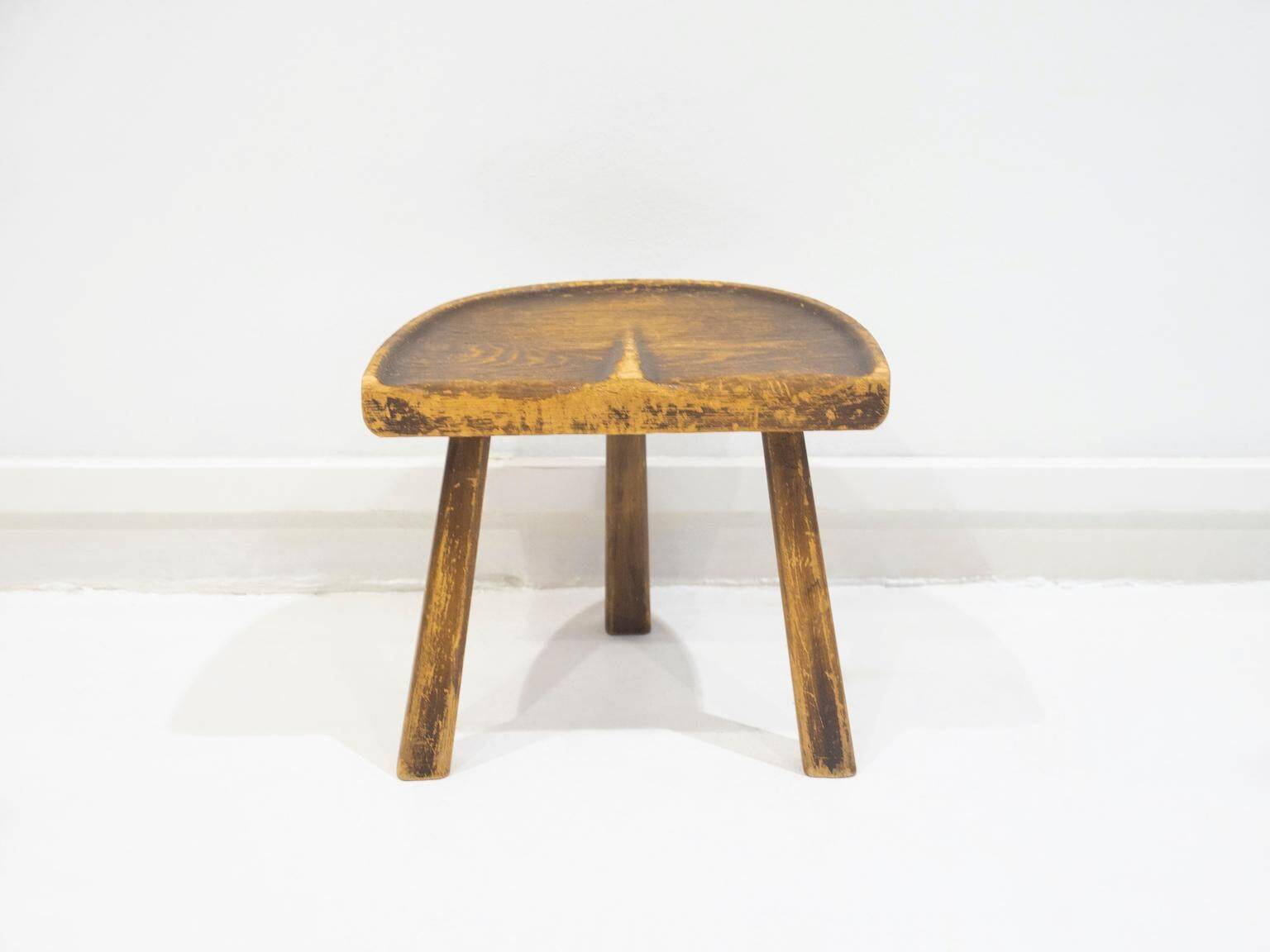 Rustic French tripod stool