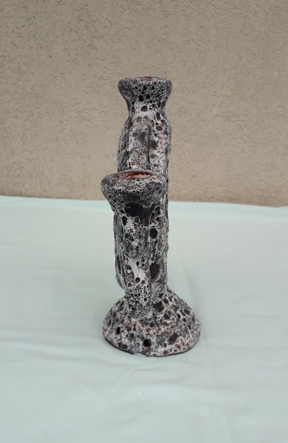Ceramic candle holder fat lava