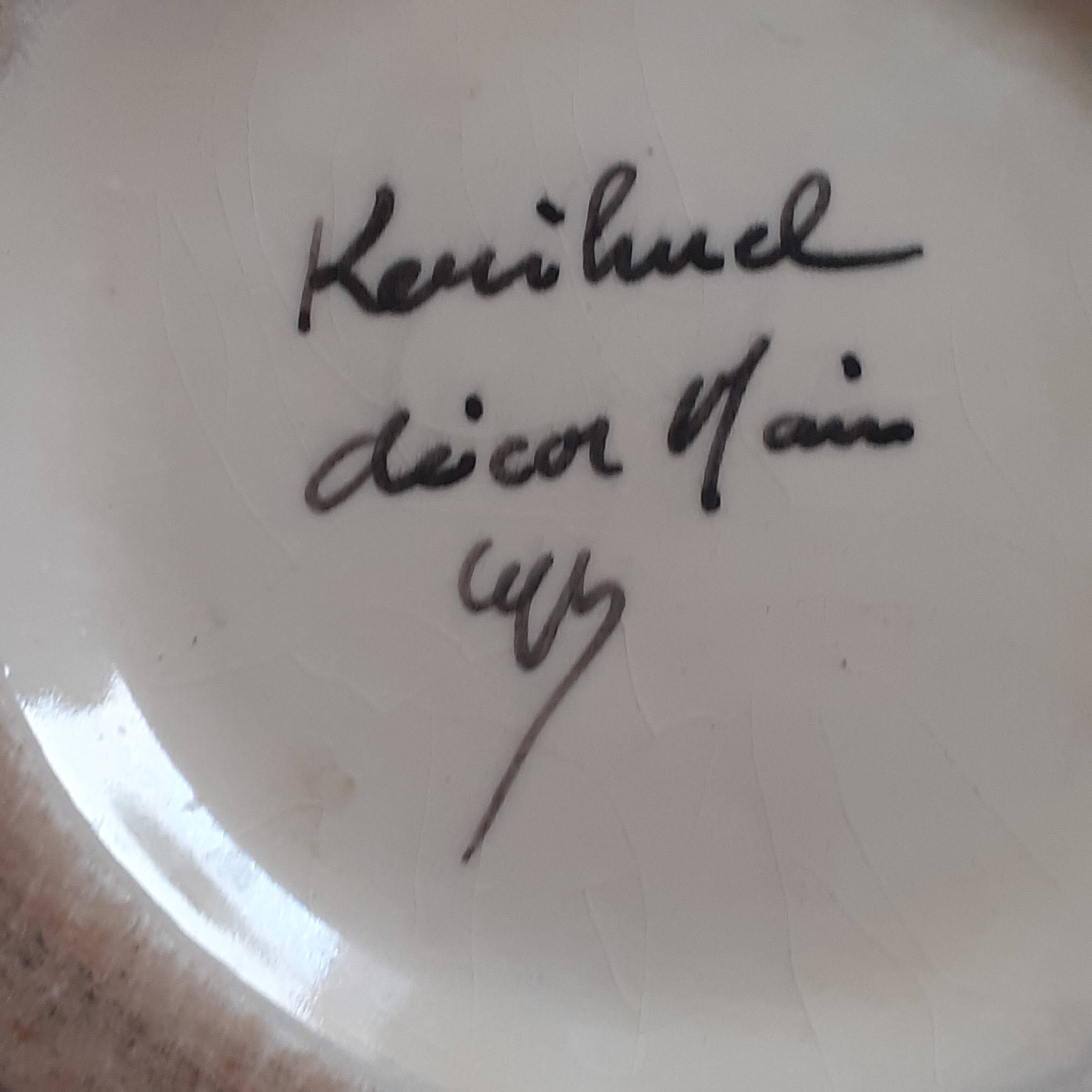 Large hand painted picher. Kerhuel.