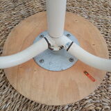 Wood & metal tripod workshop stool with industrial screws