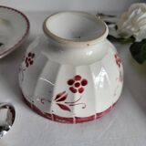 Antique faceted earthenware bowl, Digoin Badonviller