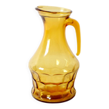 Rare Vintage Designer Italian Amber Glass Pitcher / Mid-century Jug / Italy