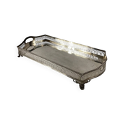 Important silver-plated metal table in the Louis XVI style.
