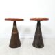 Pair of industrial stools foot in copper metal