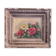 Peinture à l’huile florale vintage français signée Pelletier