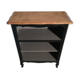 Oak, black and gray bookcase