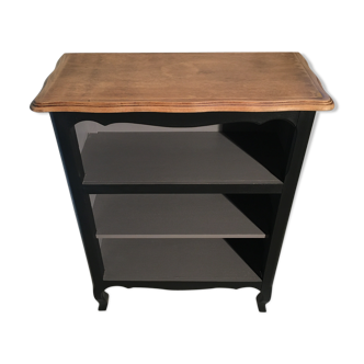 Oak, black and gray bookcase