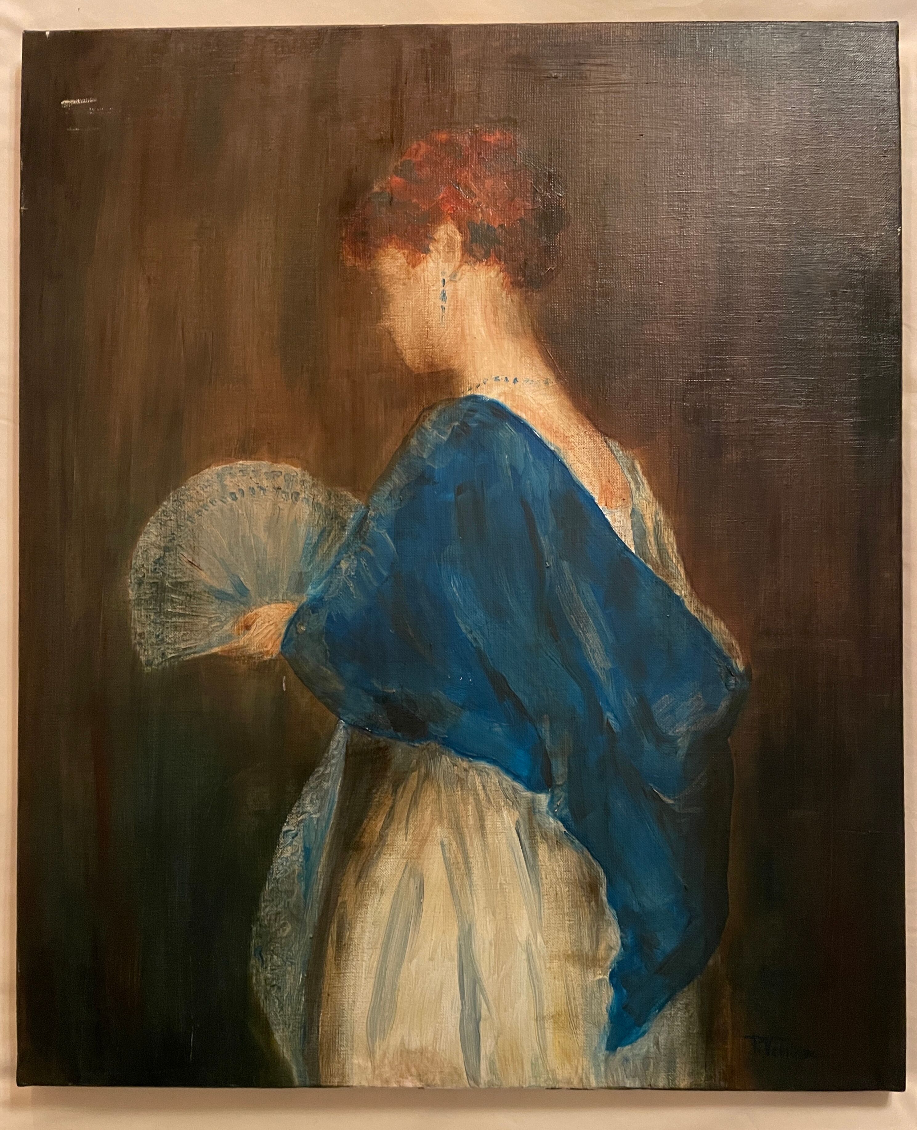 Oil on canvas portrait of a woman
