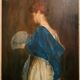 Huile sur toile portrait de femme