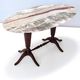 Vintage Beech Coffee Table Ascribable to Paolo Buffa with an Oval Red Onyx Top