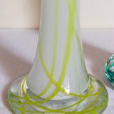 Duo of makora blown glass soliflores (krosno, poland) 1970s