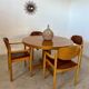 Vintage 70s Scandinavian design oak extendable table