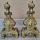 Chenets en bronze doré style Louis XV