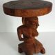 Tabouret en bois sculpté Luba vintage