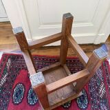 Brutalist wooden stool