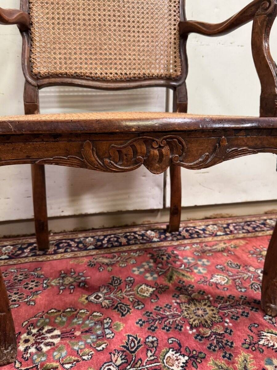 Louis XV style office chair in carved walnut