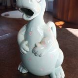 Hippopotamus pitcher in slip