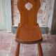 Vintage solid wood chair, brutalist chair, furniture, accent chair.