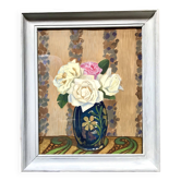 Art Deco painting, vases with roses circa 1920