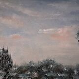 Beau Tableau à l'huile sur toile 41 x 33 cm