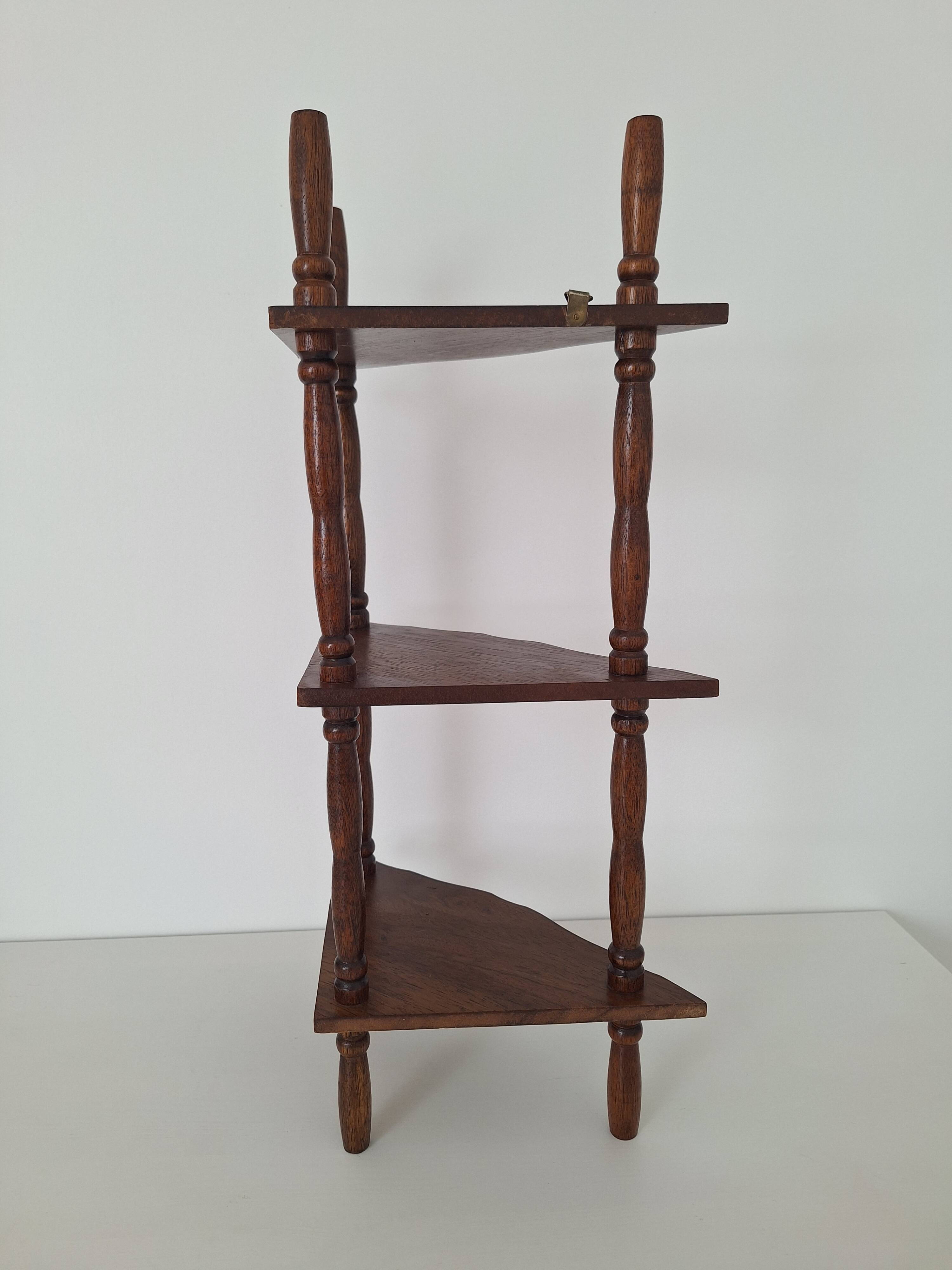 Vintage wooden corner shelf
