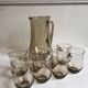 Carafe et verres fumé vintage 1970