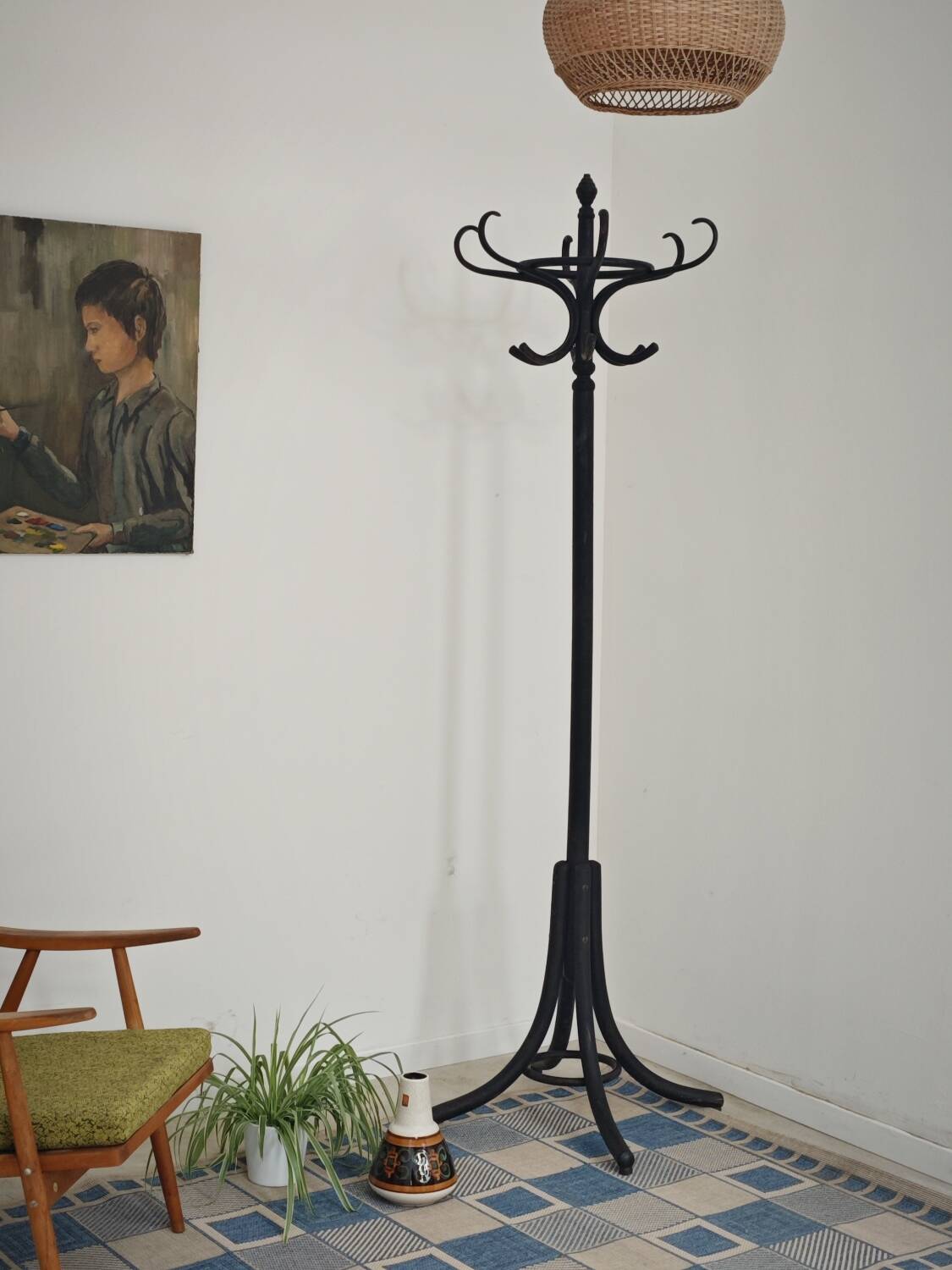 Porte manteau perroquet noir Baumann 1950