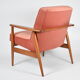 Fauteuil en velours rose designer M. Zielinski, années 1960, Pologne