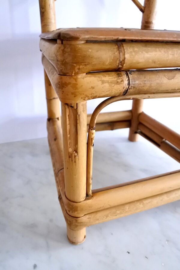 Chaise vintage en bamboo pour enfant