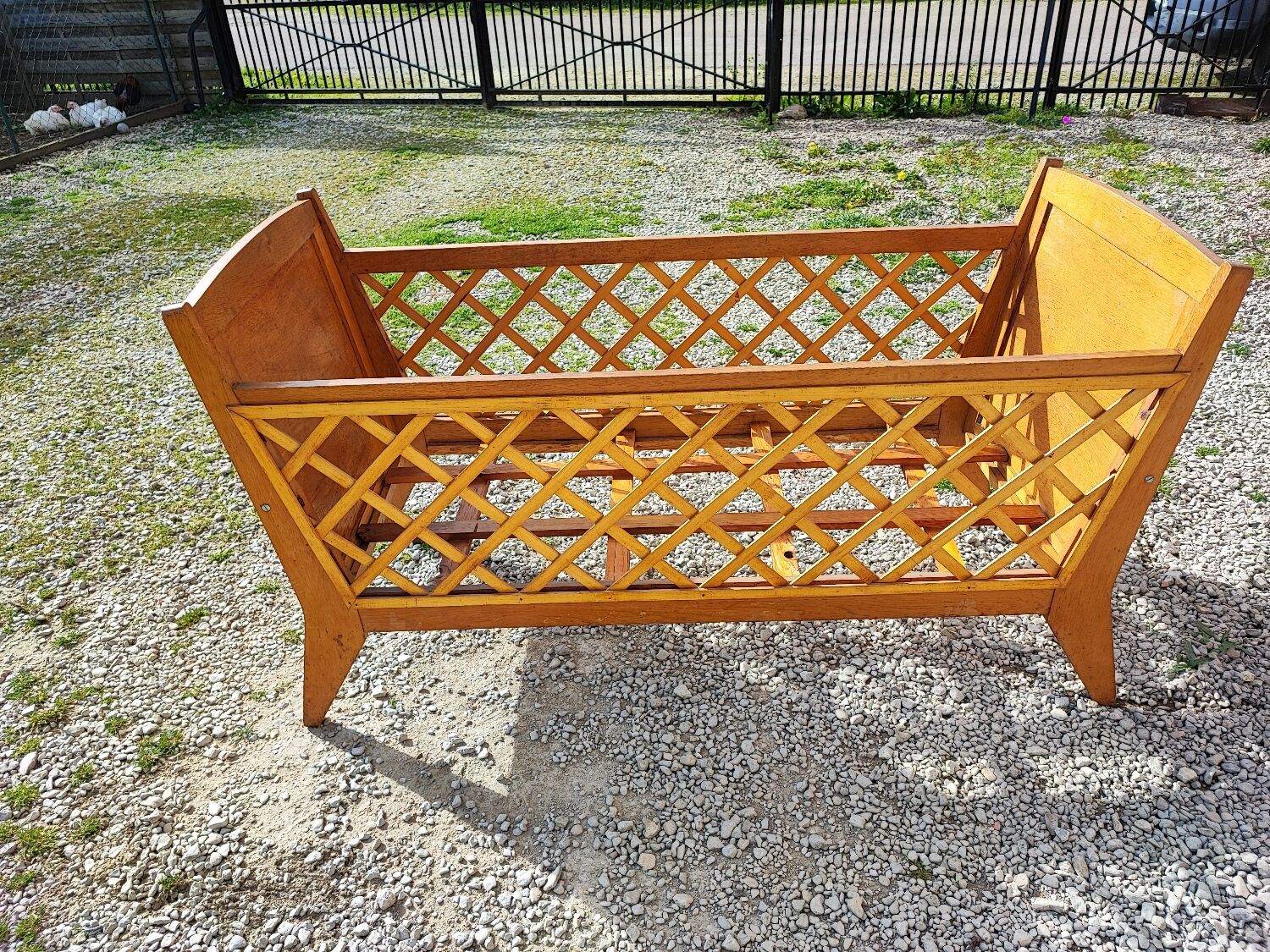 Bed child baby vintage wood