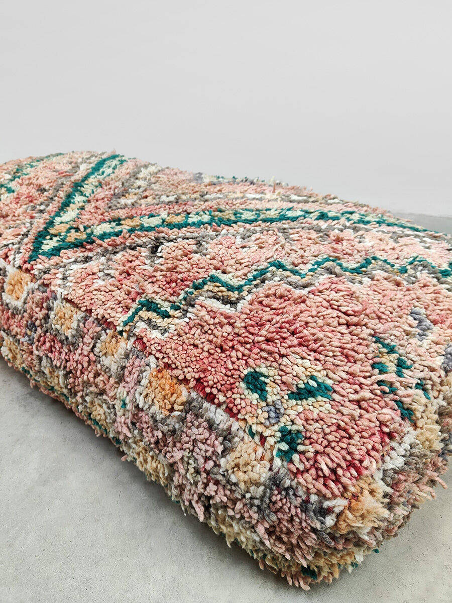 Vintage kilim Moroccan wool Berber ottoman 1970