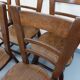 Set of 6 vintage brutalist oak chairs from the 1950s.