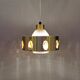 Danish hanging lamp made of glass, metal and with colored prisms