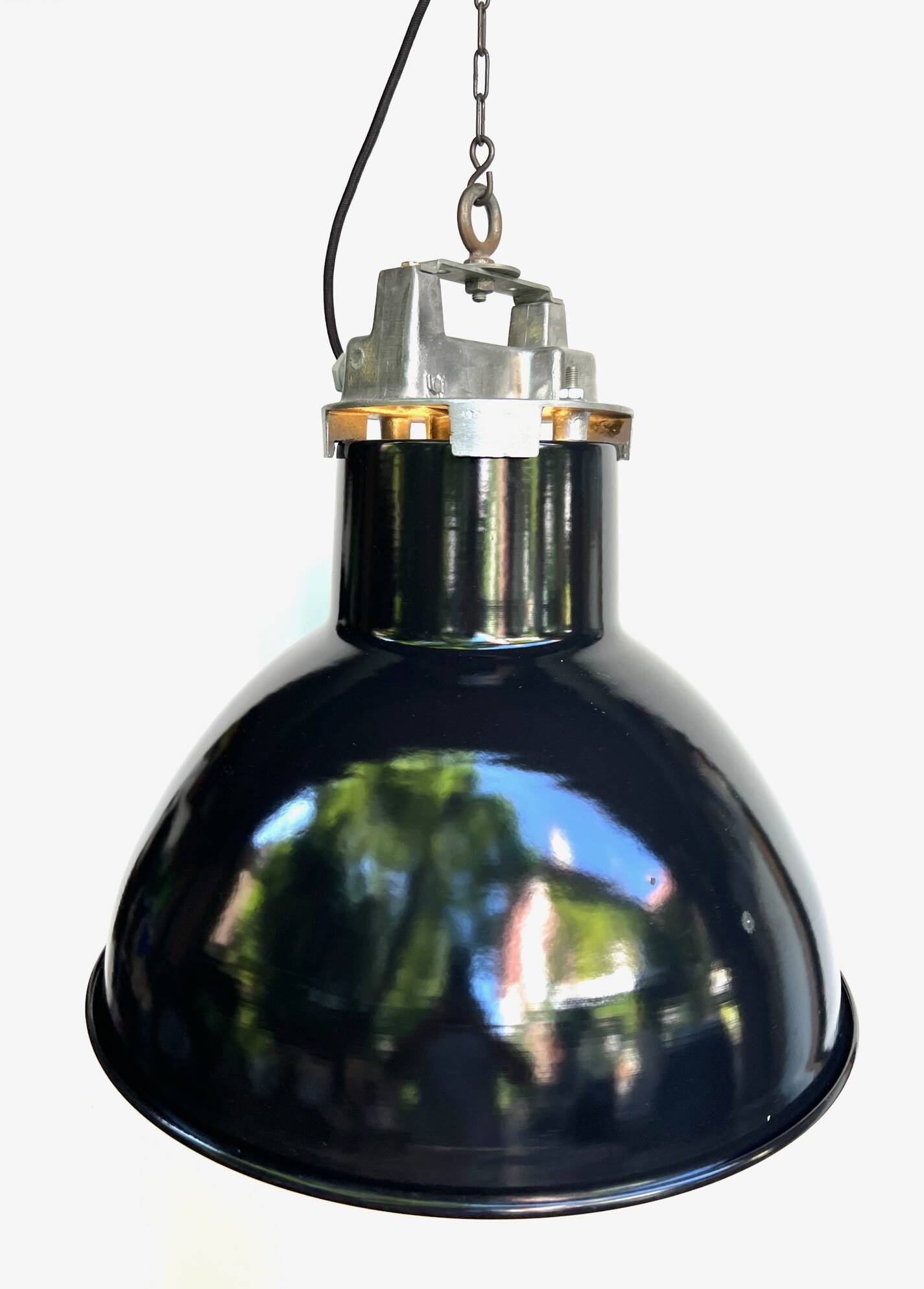 Suspension industrielle ø 50 cm mazda 1960 email noir