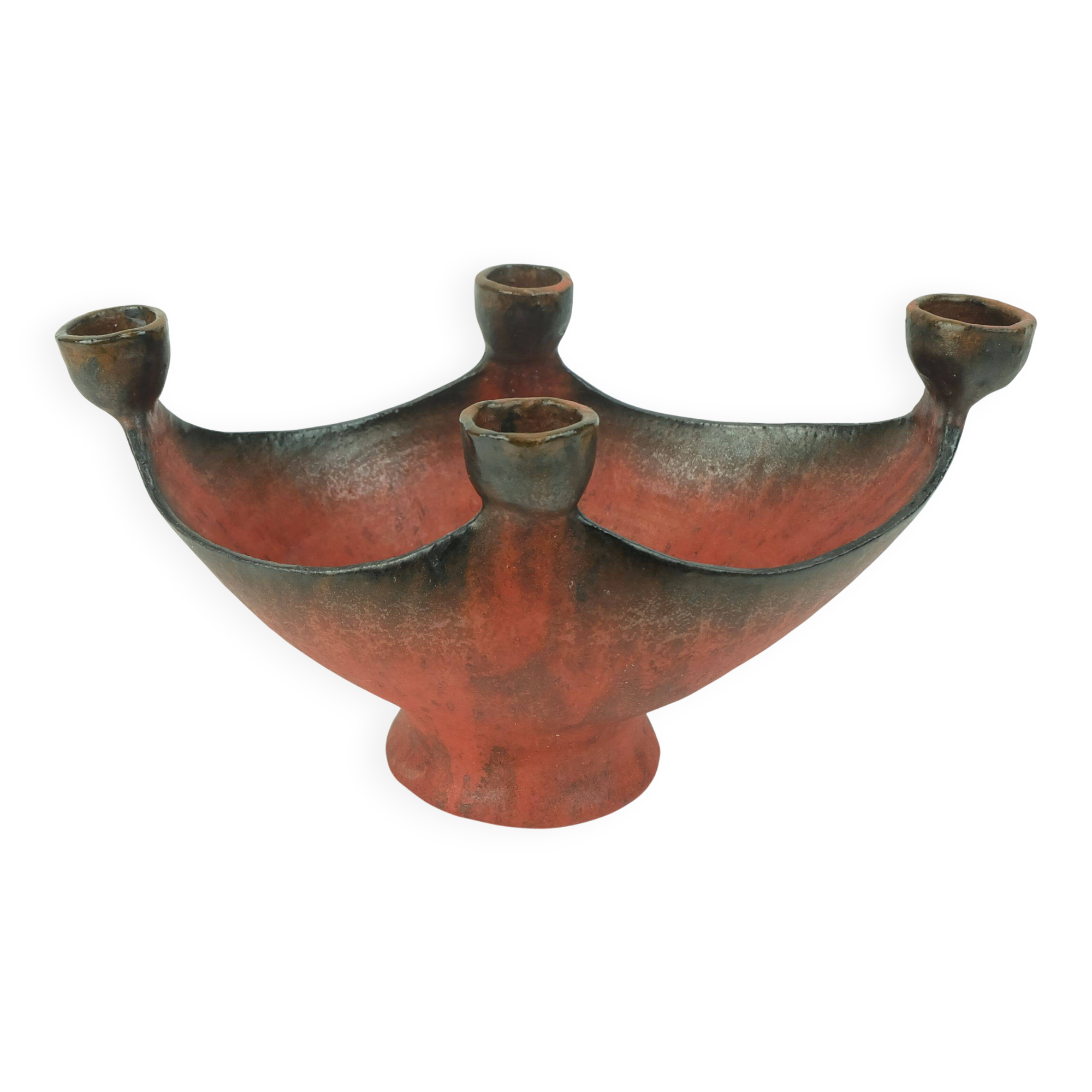 Keramik schale mit kerzenhaltern kunstkeramik conny walther denmark 60s
