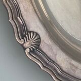 Oval plate silver metal gallia france prod christofle poincon shell