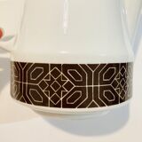 Brown and white porcelain theiere of the 70s _ retro-vintage -kitchen