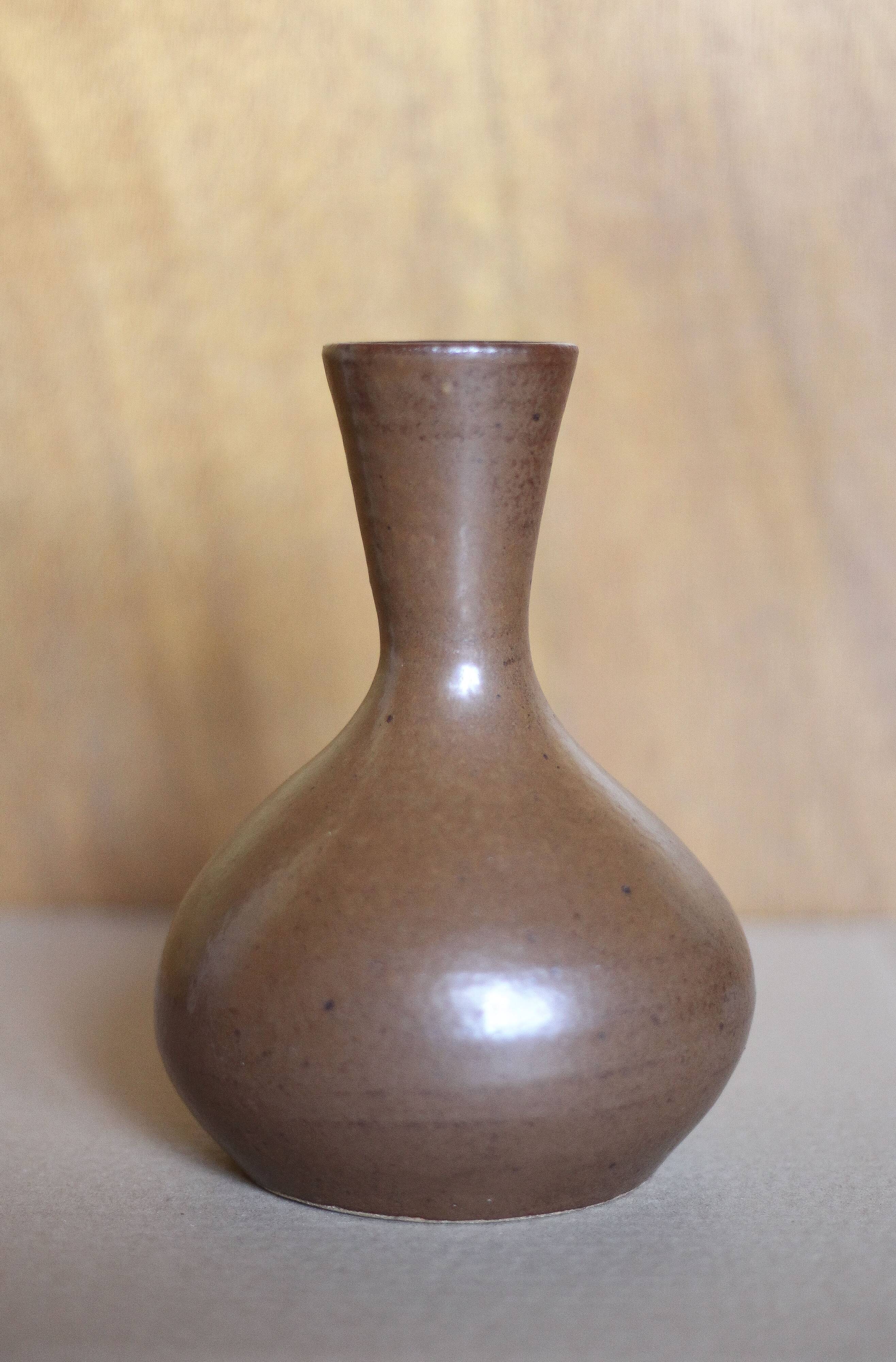 Vintage stoneware vase, flower pot, ball vase with neck, collection