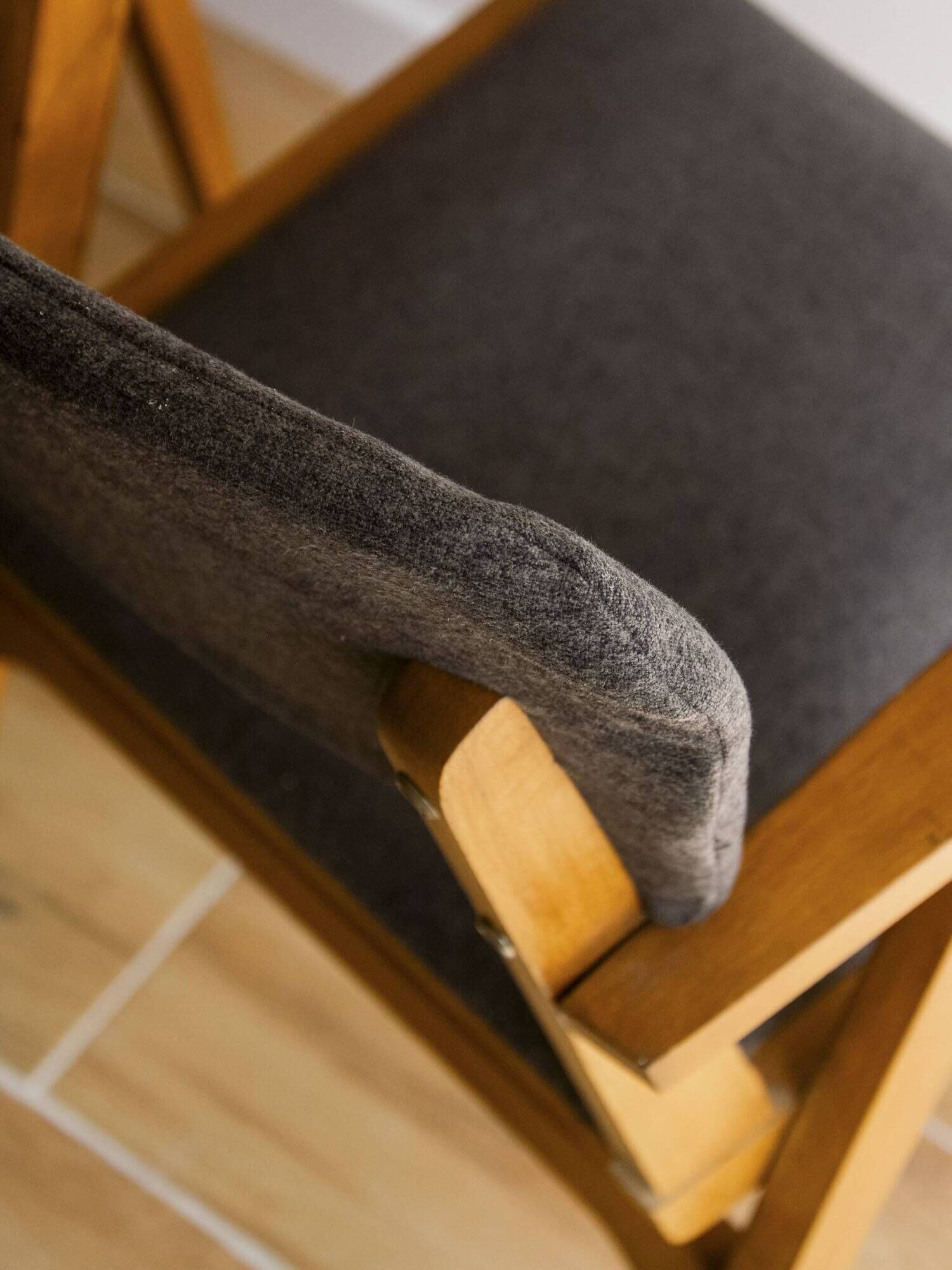 Pair of grey wooden Scandinavian chairs