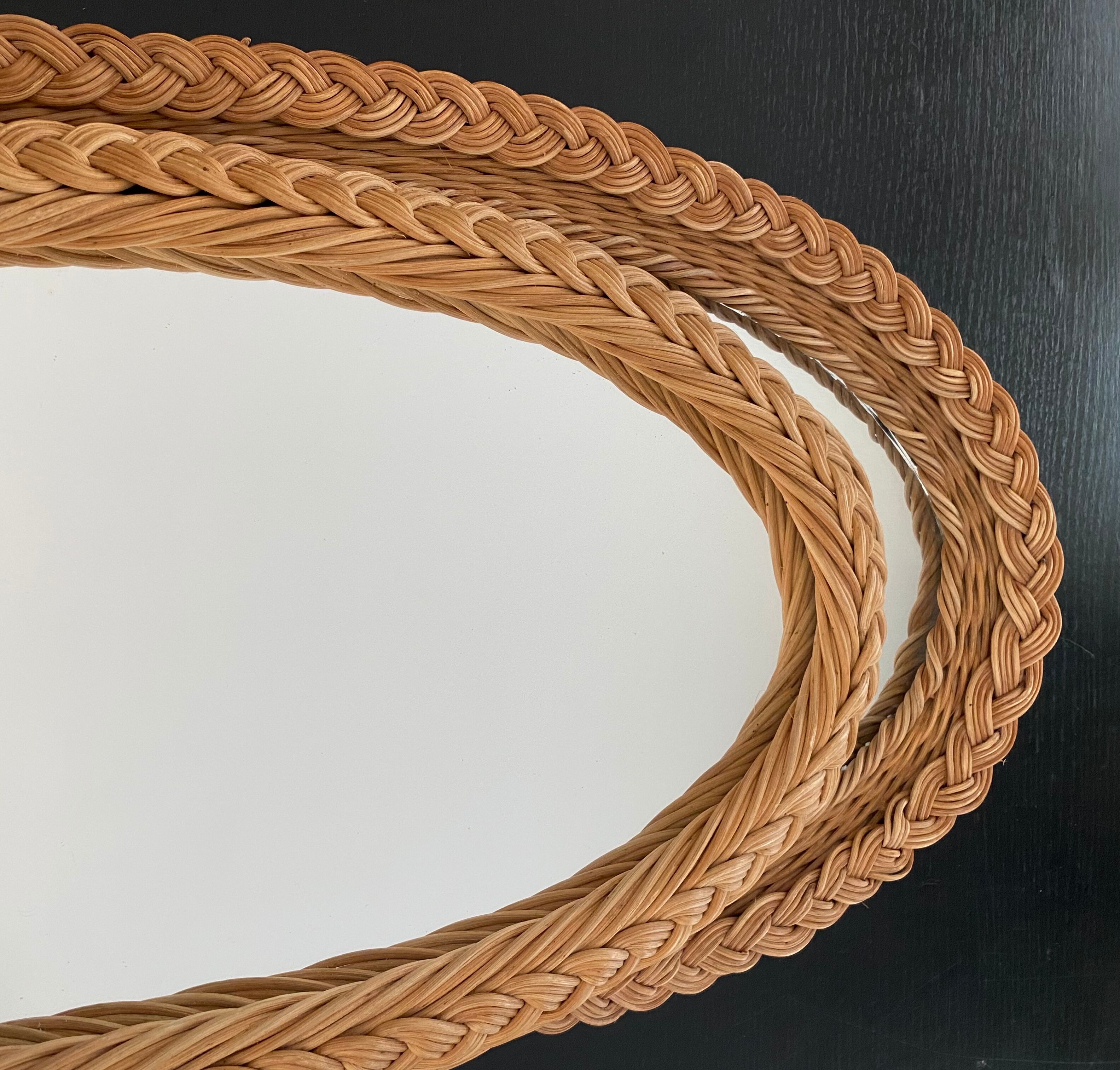 Rattan mirror 3 braids