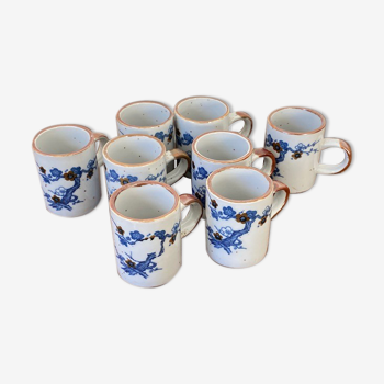 Set of 8 vintage stoneware cups