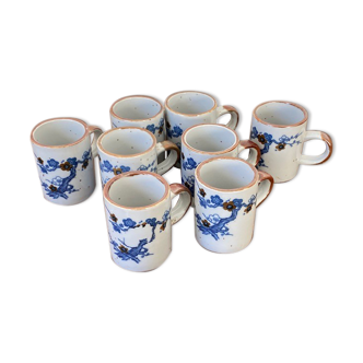Set of 8 vintage stoneware cups