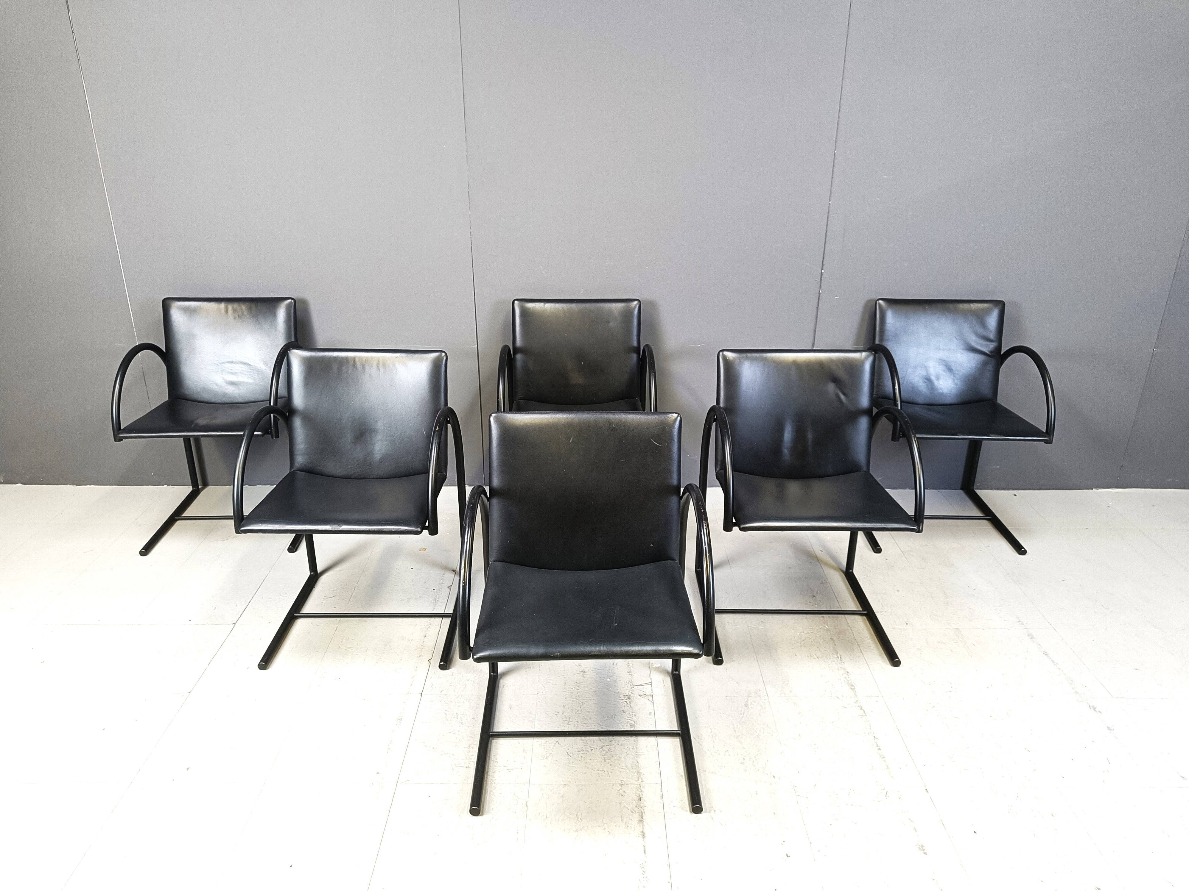 Vintage circle chairs by Metaform, 1980s, set of 6