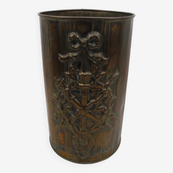 Ancien porte parapluie cuivre Peerage England vase déco vintage