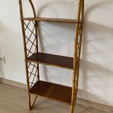 Vintage wall shelf in bamboo and wood