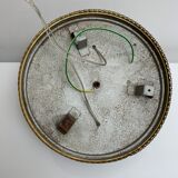 Ceiling lamp in molded glass and gilded metal