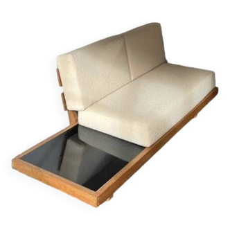 Sofa-bench in the Perriand / Chapo style